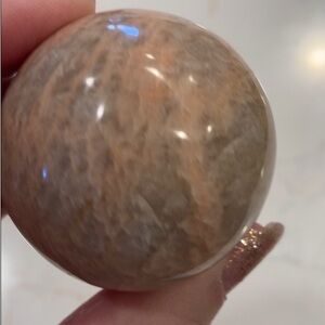 Peach Moonstone Sphere Gorgeous Flashy